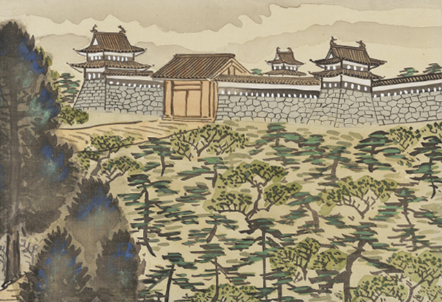 津和野百景図の第二図として描かれた三本松城出丸の画像